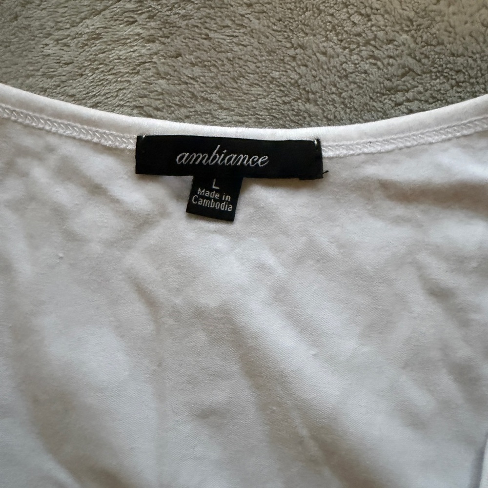 Ambiance White Lace-Up Tank Top - Picture 3 of 4